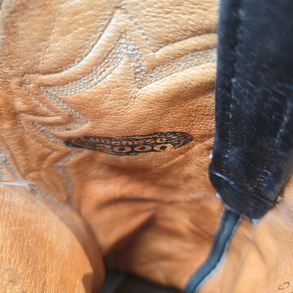 SINGLE Lucchese 2000 RIGHT BOOT ONLY 9 B Men Black Distressed Cowboy Replacement - Picture 14 of 14